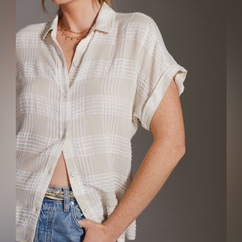 Cloth & Stone by Anthropologie Plaid Button Down Surf Shirt Size XS